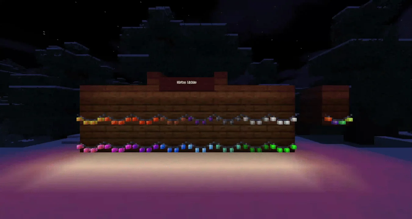 Screenshot of all of the string light variants